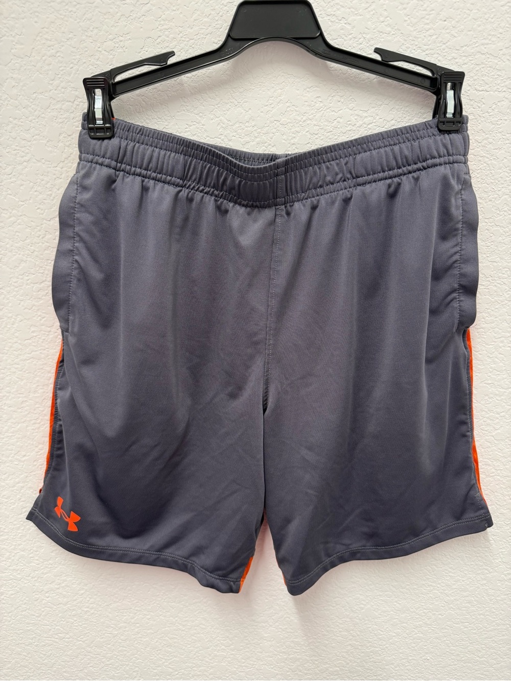 Under Armour Gray Athletic Shorts with Orange Accents